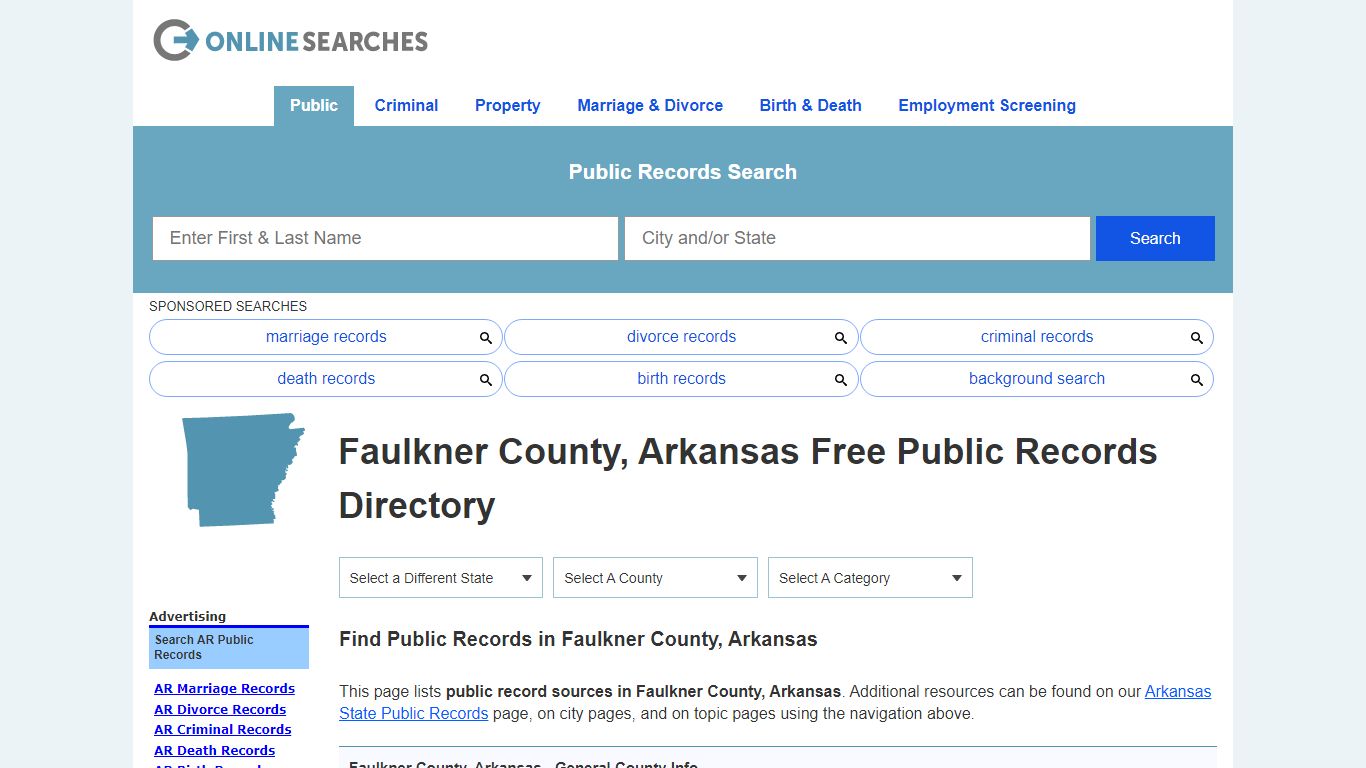 Faulkner County, Arkansas Public Records Directory